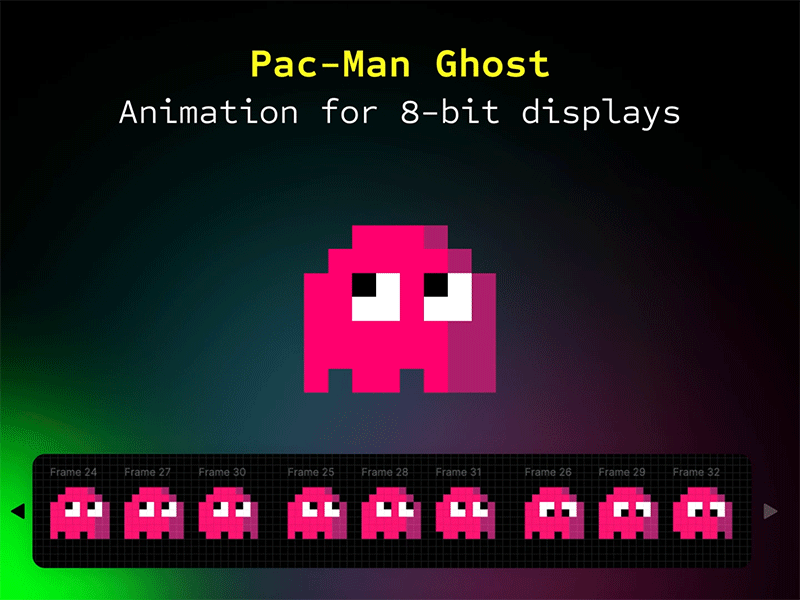 Pac-Man Fhost 8-bit animation