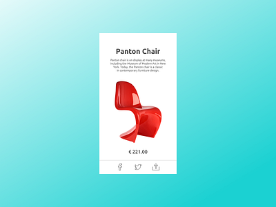 Panton Chair blue card chair dailyui010 design minimal modern pro100challenge product red share typography ui ux