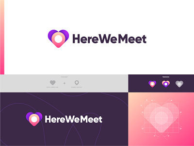 here we meet logo design android app brand design brand identity branding branding design date app design icon illustration iphone logo concept logo designer logo idea logo mark logodesign logotype minimal modern logo typogaphy