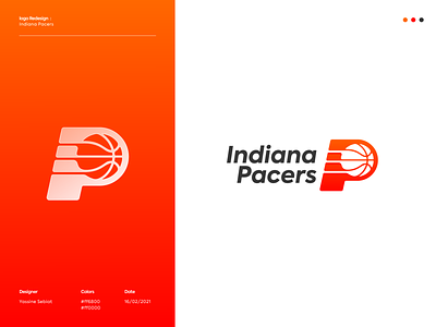Indiana Pacers logo redesign basketball brand identity branding branding design design icon indiana pacers logo concept logo designer logo mark logodesign logoredesign logotype mark minimal modern logo nba orange rebranding typography