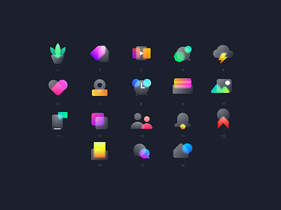 18 different glassicon by Yassine designs on Dribbble