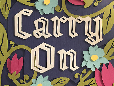 Carry On Paper Cut 3d floral paper paper cut papercraft typography