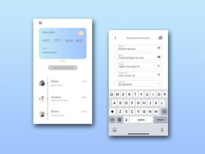 Visa Card UI Design android ui design app ui design deshboard ui design design ecomarce ui dsesign graphic design iphone ui design landing page design logo mobile ui design portfoliol ui design psd templeat web page design web ui design