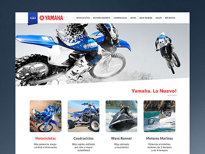 Yamaha Nicaragua blue design motos website white yamaha
