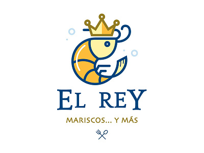 El Rey crown king logo rey shrimp