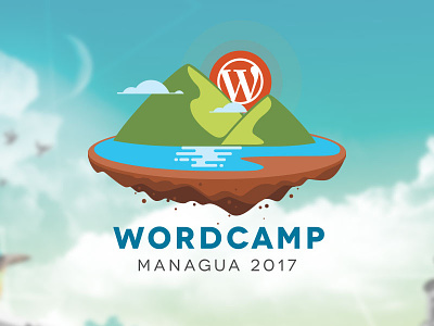 Wordcamp Managua 2017 design earth lake logo mountains wordcamp wordpress