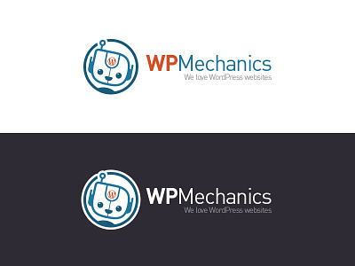 WPMechanics design illustration logo robot wordpress