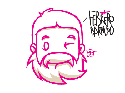 Febrero Barbudo avatar beard cartoon character drawing illustration mustache