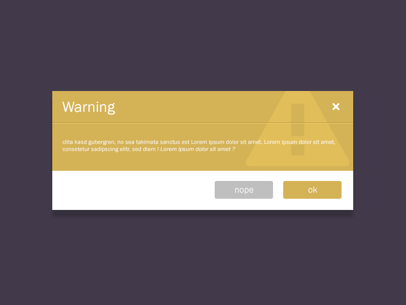 Warning Message by Laurence Jacob on Dribbble