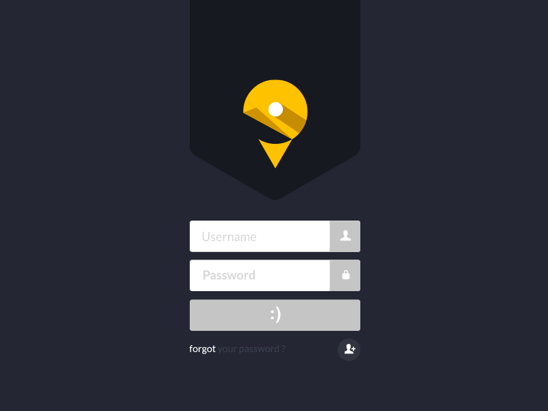 Parkour Spot Finder Login [GIF] app blue finder flat gif icons login parkour smiley spot yellow