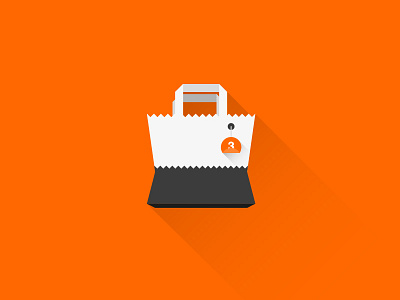 BAG ICON FOLDER app bag black flat icon orange shadow ui white