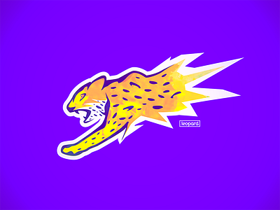 .leopard logo art brush design flash leopard lightning logo minimal