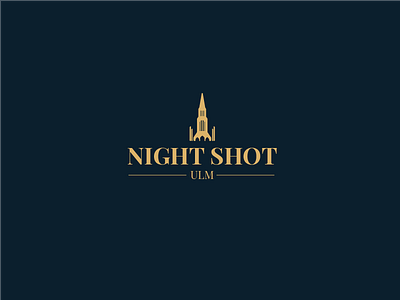 Night Shot Ulm church classic events logo moon night photography project shot ulm vintage