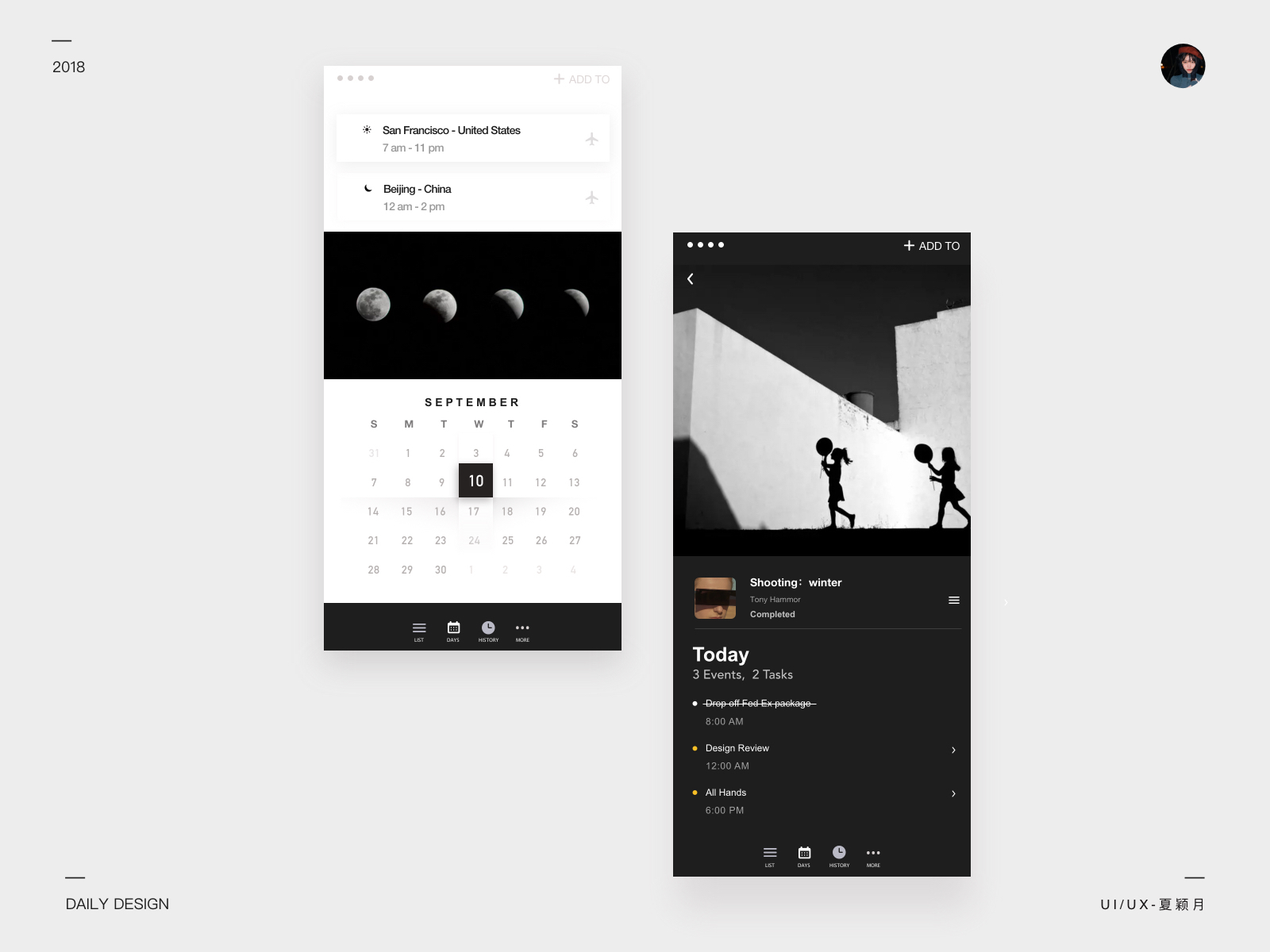 Studio — Calendar by Thea Xia on Dribbble