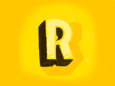 R/8 GIF animation err gif handdrawn handmade letter lettering loop motion r type typography yellow