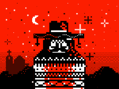 Al Otro Lado 8bit folk illustration mexico pixel pixelart red town