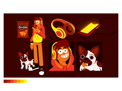 Character Doritos animal artdirection character character design cool dog doritos headphones snacks