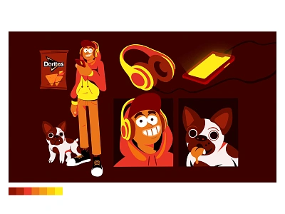 Character Doritos animal artdirection character character design cool dog doritos headphones snacks