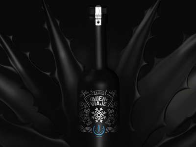 Buen Viaje WIP 3d black bottle c4d design liquor maguey mexico mezcal package packaging