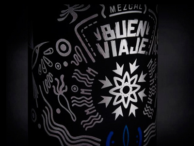 Mezcal Buen Viaje Packaging alcohol alcoholic bird black bottle design hummingbird liquor metalic mexico mezcal packaging