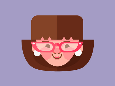 Señora character glasses hair head illustration lady vector vectorial woman