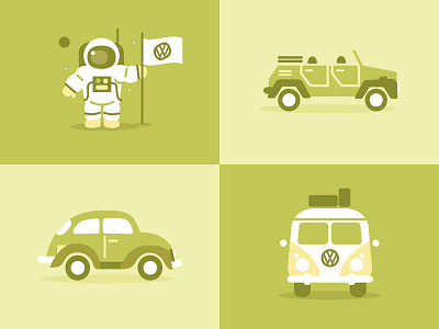 VW Highlights 60s 60s astronaut beetle cars combi decade history illustrations kombi thing volkswagen vw