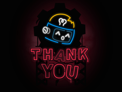 Thank You animation gif illustration junk light machine metal neon neon sign robot sign thanks