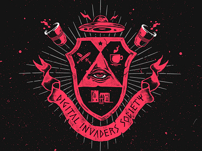 Invader Society Shield design eye fraternity illustration invaders logo school shield society university