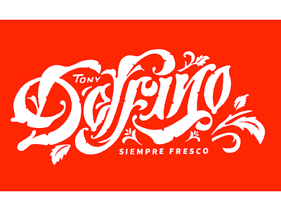 Tony Delfino brand clothing delfino handlettering lettering letters red tonydelfino type typography