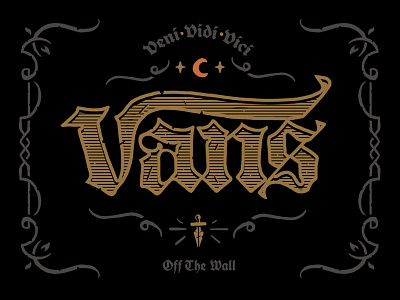 Vans Medieval blackletter brand design gothic lettering sword tshirt vans