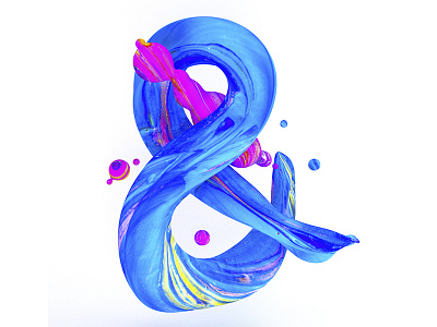 3D Ampersand 3d ampersand c4d paint stroke type typography