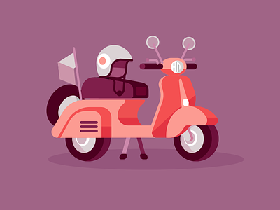 Vespa flat helmet illustration moto motorcycle scooter vector vectorial vespa