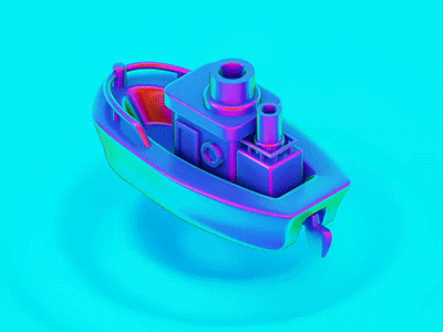 3D Sailing Boat 3d animation boat c4d gif modeling motion ship toy water