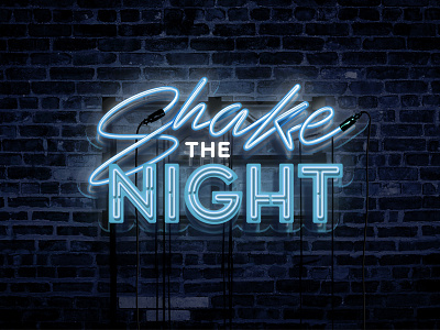 Shake The Night cables lettering letters neon neonsign night photoshop sign