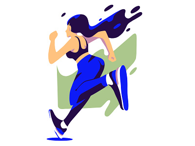 Run Girl character fit fitness flat nike race react run runner running shapes shoes sport woman women