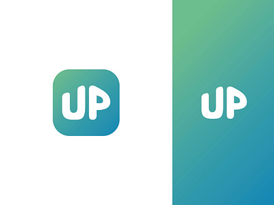 Up app logo app blue green logo smart tech up