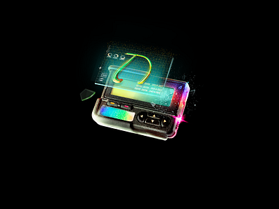 BEEPER N 36daysoftype black brand cyber glass graphic design holographic monogram pink product