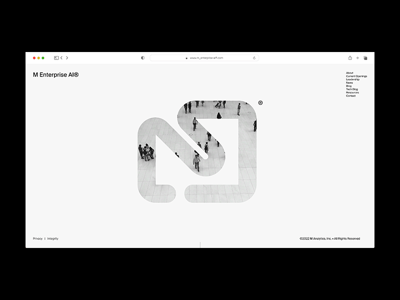 Website M Enterprise AI® black branding design motion graphics ui ux