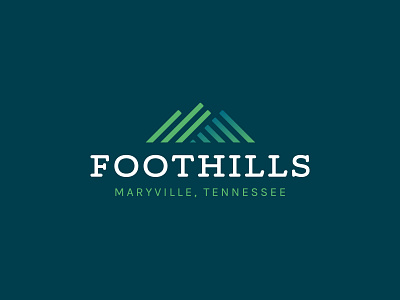 Foothills / Opt. 2 blue branding geometric gradient green lines logo mountains