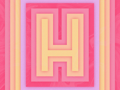 H is for hypnotic 36dayoftype 36days h layered letter pink