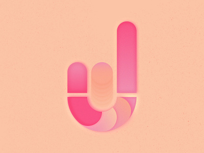 J is for juxtapose 36days 36daysoftype gradient j letter pink