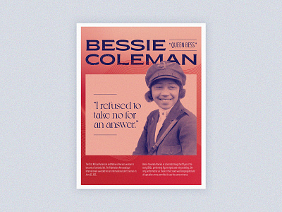 Poster Series | Bessie Coleman african american challenge gradients history poster quotes