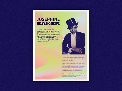 Poster Series | Josephine Baker abstract african american challenge gradient history josephine baker layout poster quotes typography