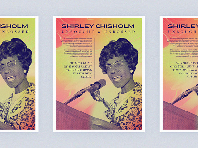 Poster Series | Shirley Chisholm african american challenge feminist gradient layout poster typogaphy women