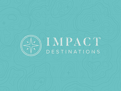 Impact Destinations branding compass logo map teal travel