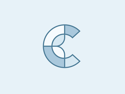 C You blue branding c letter logo mark monogram