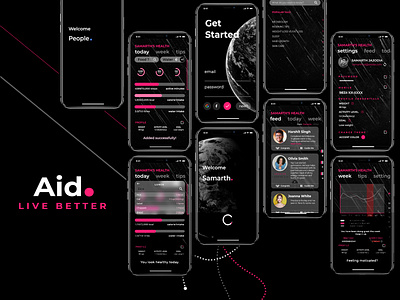 Aid: LIVE BETTER app design mobile photoshop ui ui design ux ux design uxdesign xd