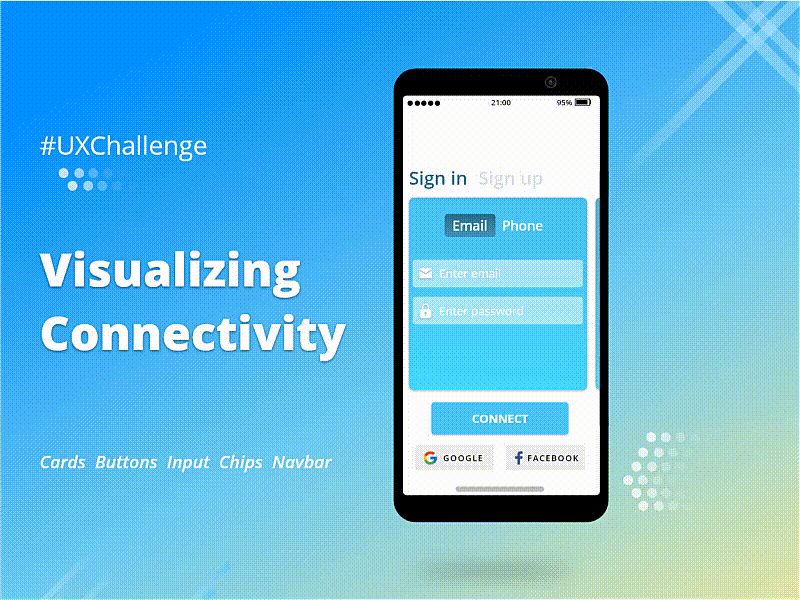 UX Challenge - Connect adobe xd app branding design login page login screen mobile phone sign up ui ui design uidesign uiux user interface ux uxdesign xd