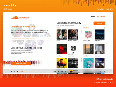Soundcloud Redesign | UI Design adobexd app branding design graphics illustration mobile photoshop product design ui uidesign uidesigner uiux usability uxdesign web webdesign website xd