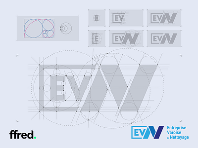 ffred. "EVN" Logo creation process branding corporate design ffred golden ratio graphic design logo logotype reflexion wireframe